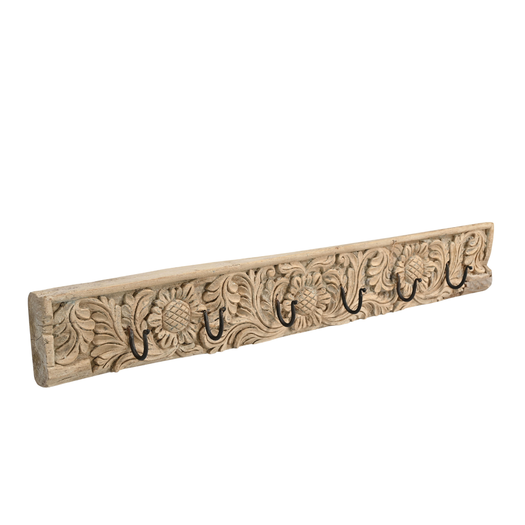 'Asmee' Vintage Indian Panel 6 Wall Hook