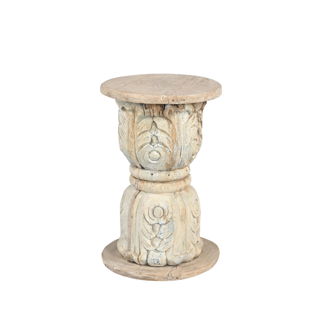 Vintage Indian Pillar Side Table