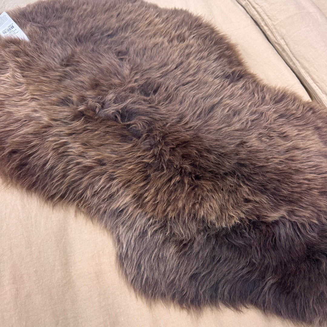 Rug Long Wool New Zealand 90cm - Natural Brown #1
