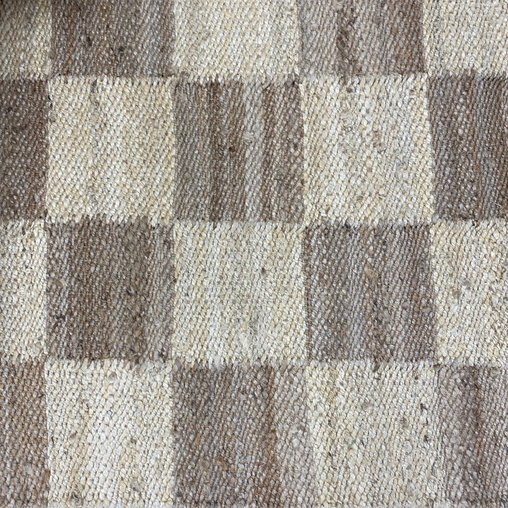 Handloomed Hemp Rug - Natural/Bleach Check