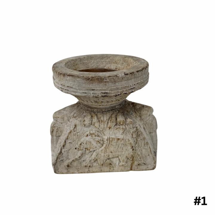 Vintage Indian Seeder Candle Stand