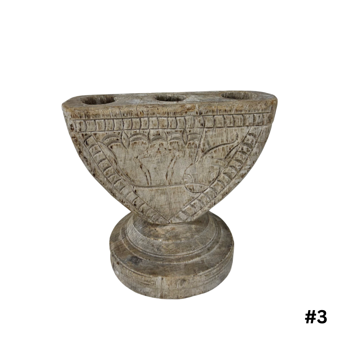 Vintage Indian Seeder Candle Stand