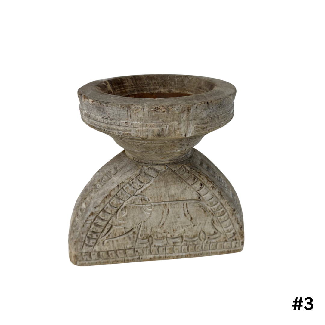 Vintage Indian Seeder Candle Stand
