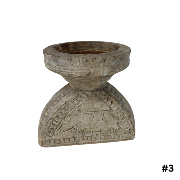 Vintage Indian Seeder Candle Stand
