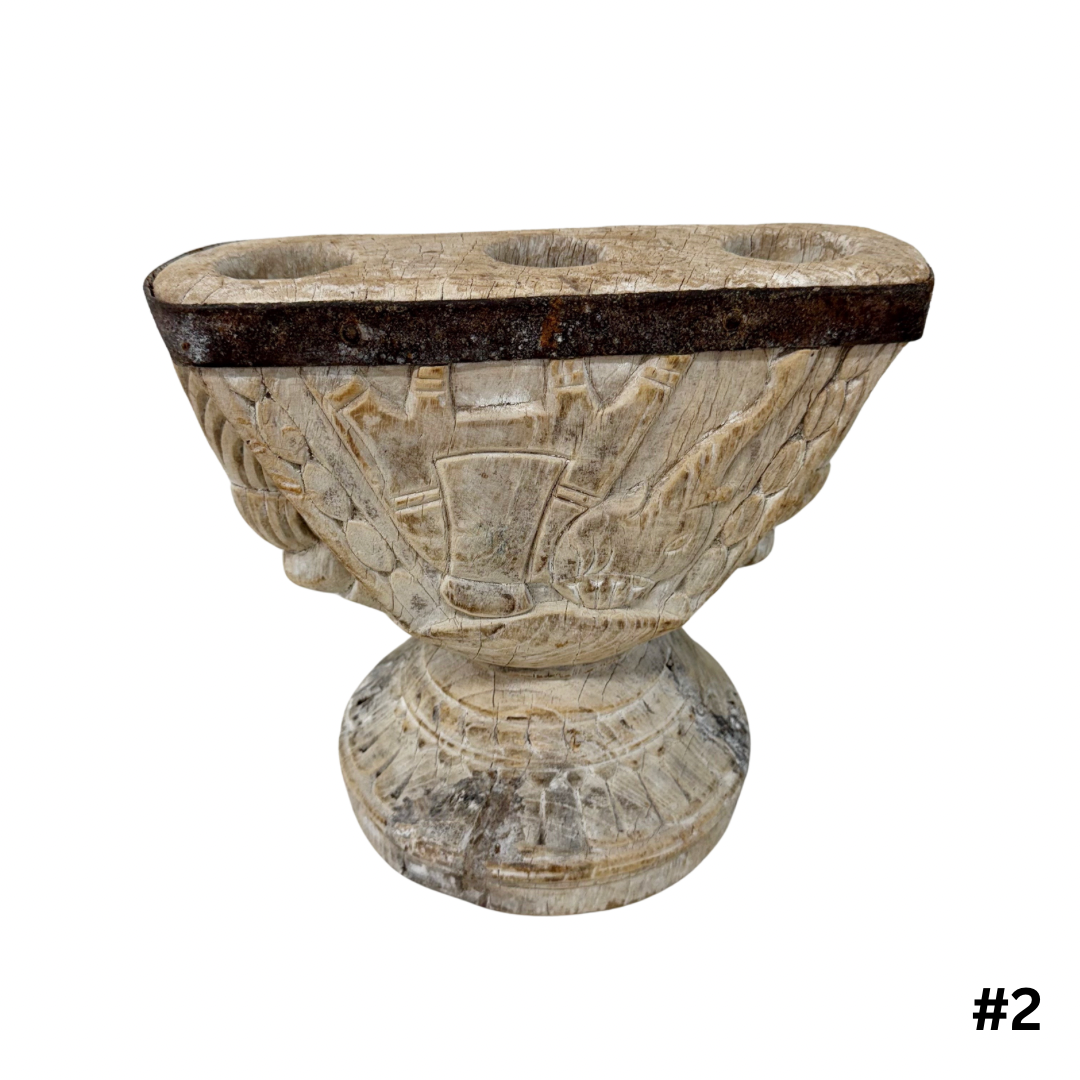 Vintage Indian Seeder Candle Stand