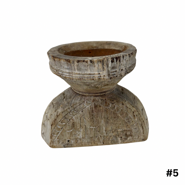 Vintage Indian Seeder Candle Stand