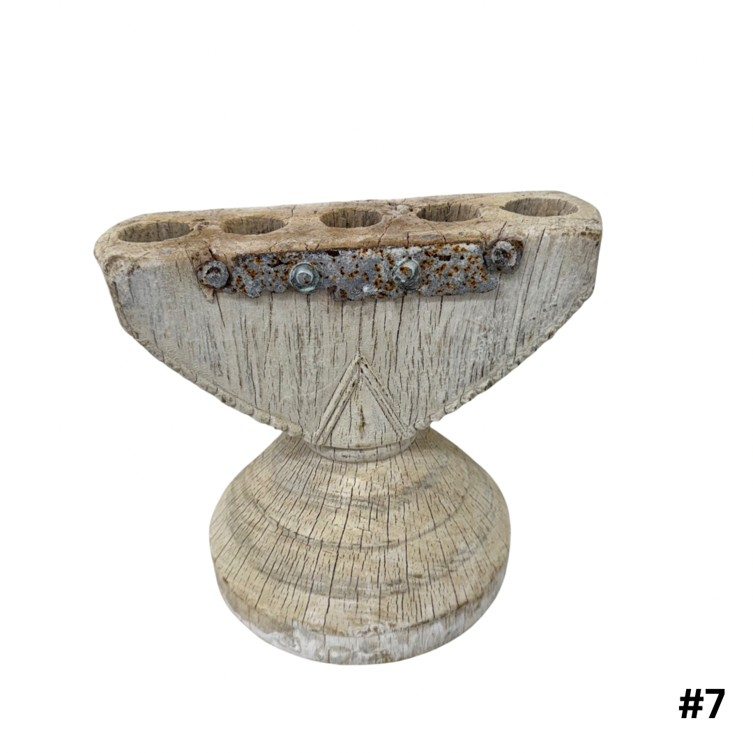 Vintage Indian Seeder Candle Stand