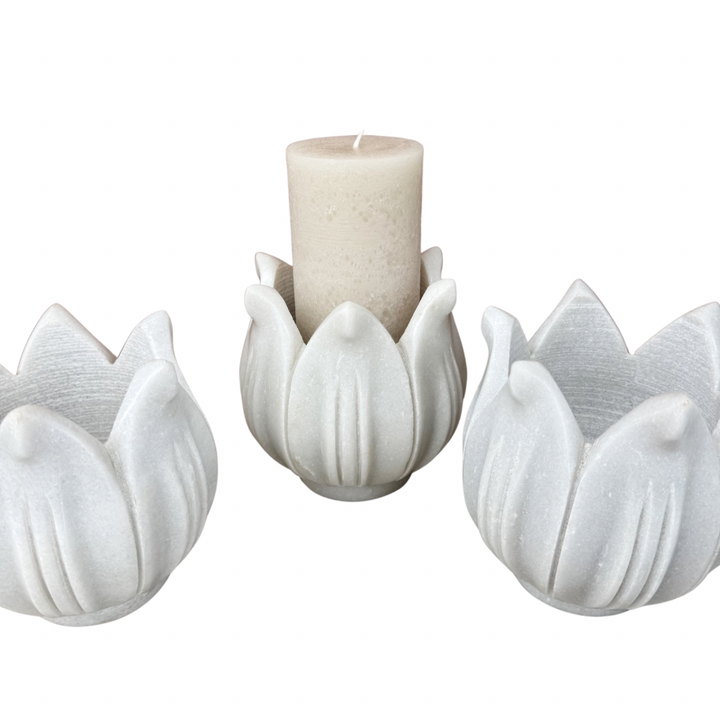 'Amrita' Marble Lotus Bowl