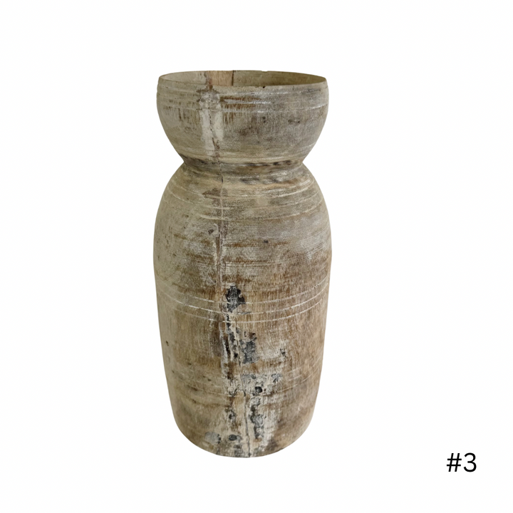 Vintage Indian Wooden Pot - Small
