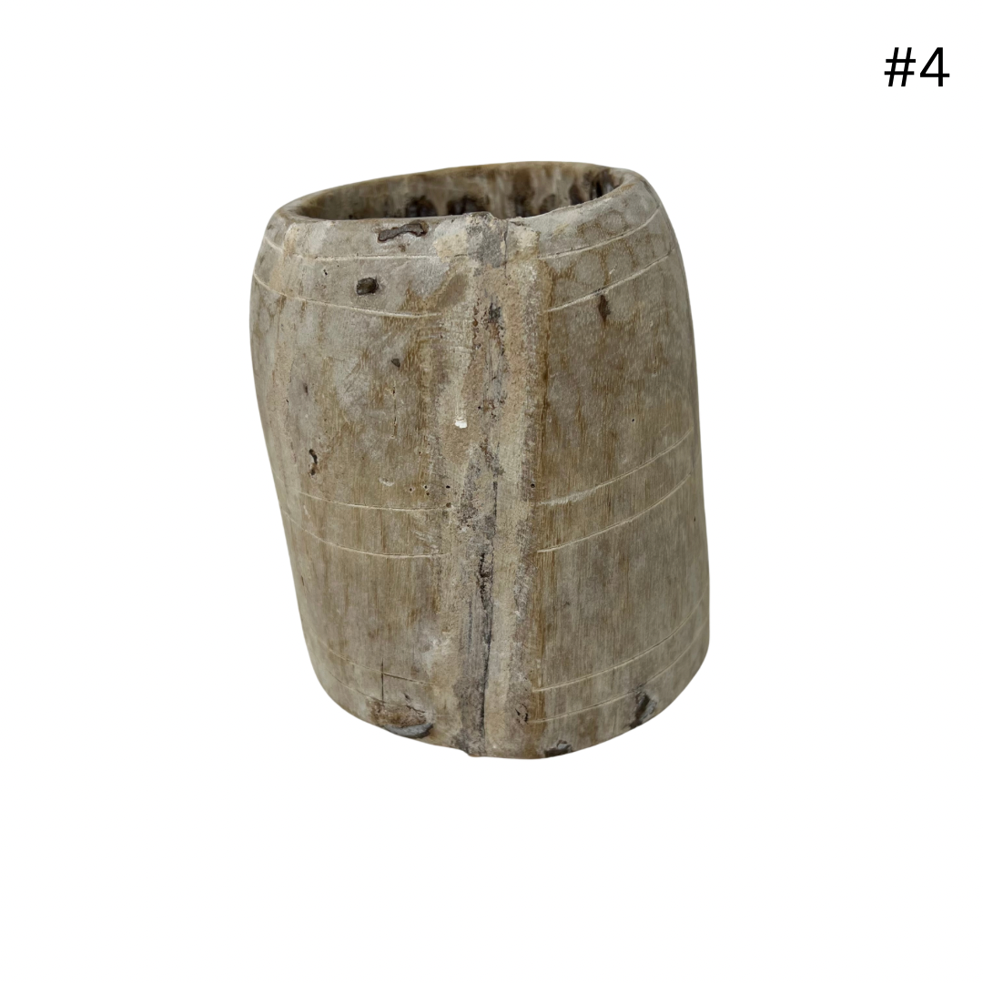 Vintage Indian Wooden Pot - Small