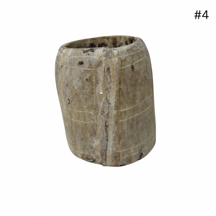 Vintage Indian Wooden Pot - Small