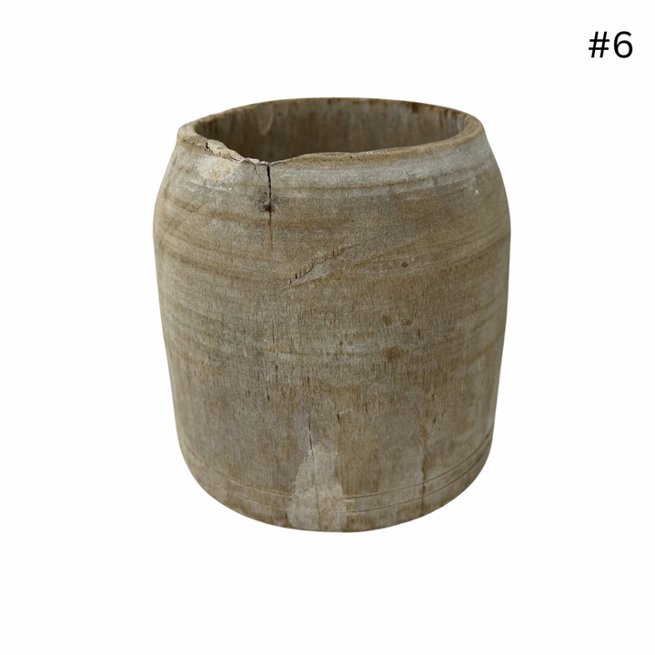 Vintage Indian Wooden Pot - Small