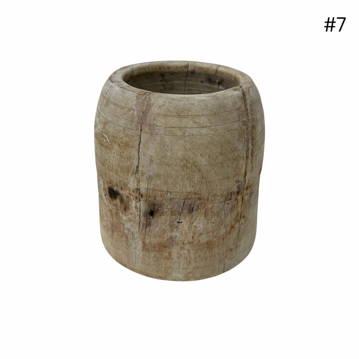 Vintage Indian Wooden Pot - Small