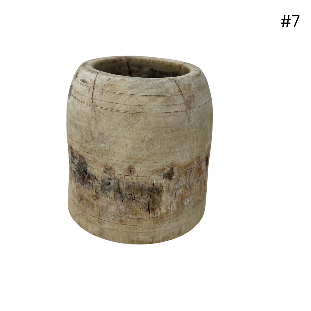 Vintage Indian Wooden Pot - Small