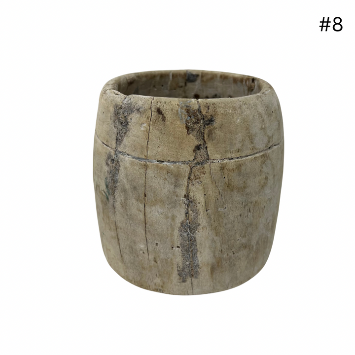 Vintage Indian Wooden Pot - Small