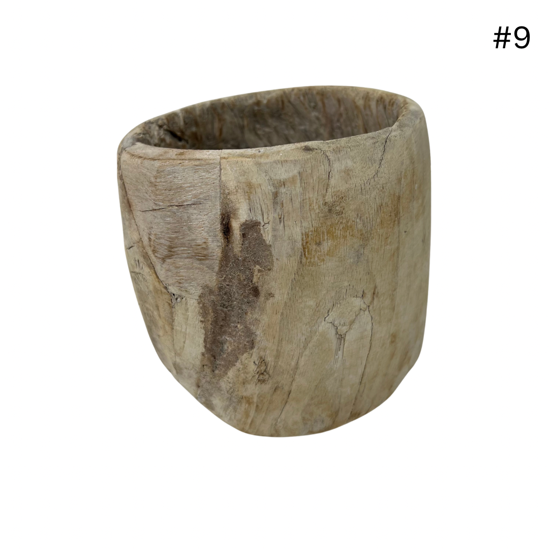 Vintage Indian Wooden Pot - Small