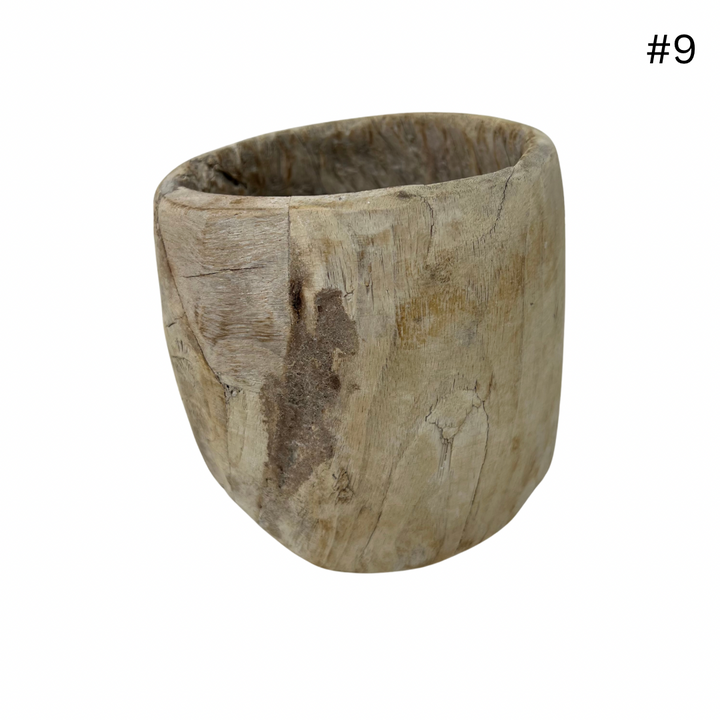 Vintage Indian Wooden Pot - Small