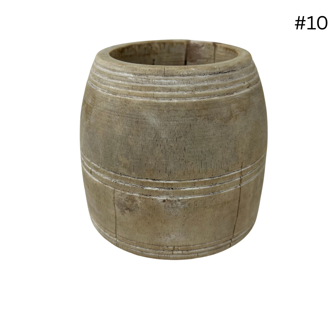 Vintage Indian Wooden Pot - Small