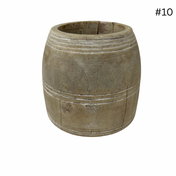 Vintage Indian Wooden Pot - Small