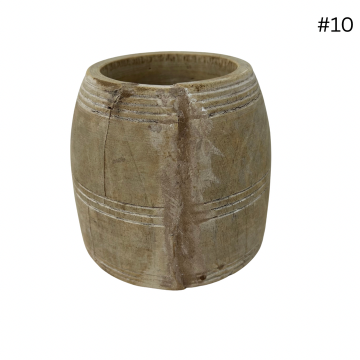 Vintage Indian Wooden Pot - Small