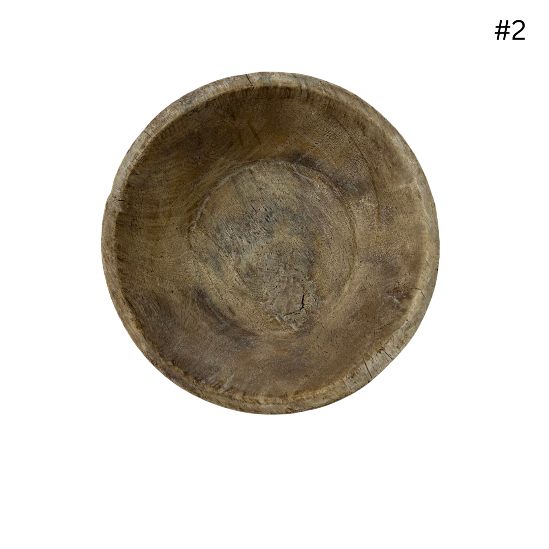 Vintage Indian Wooden Bowl - Small