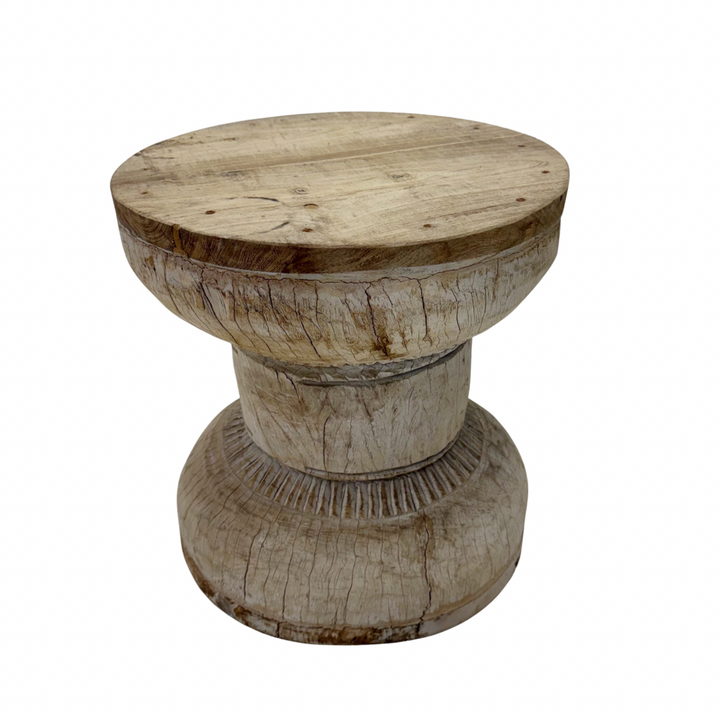 'Leela' Vintage Indian Ukhali Stool