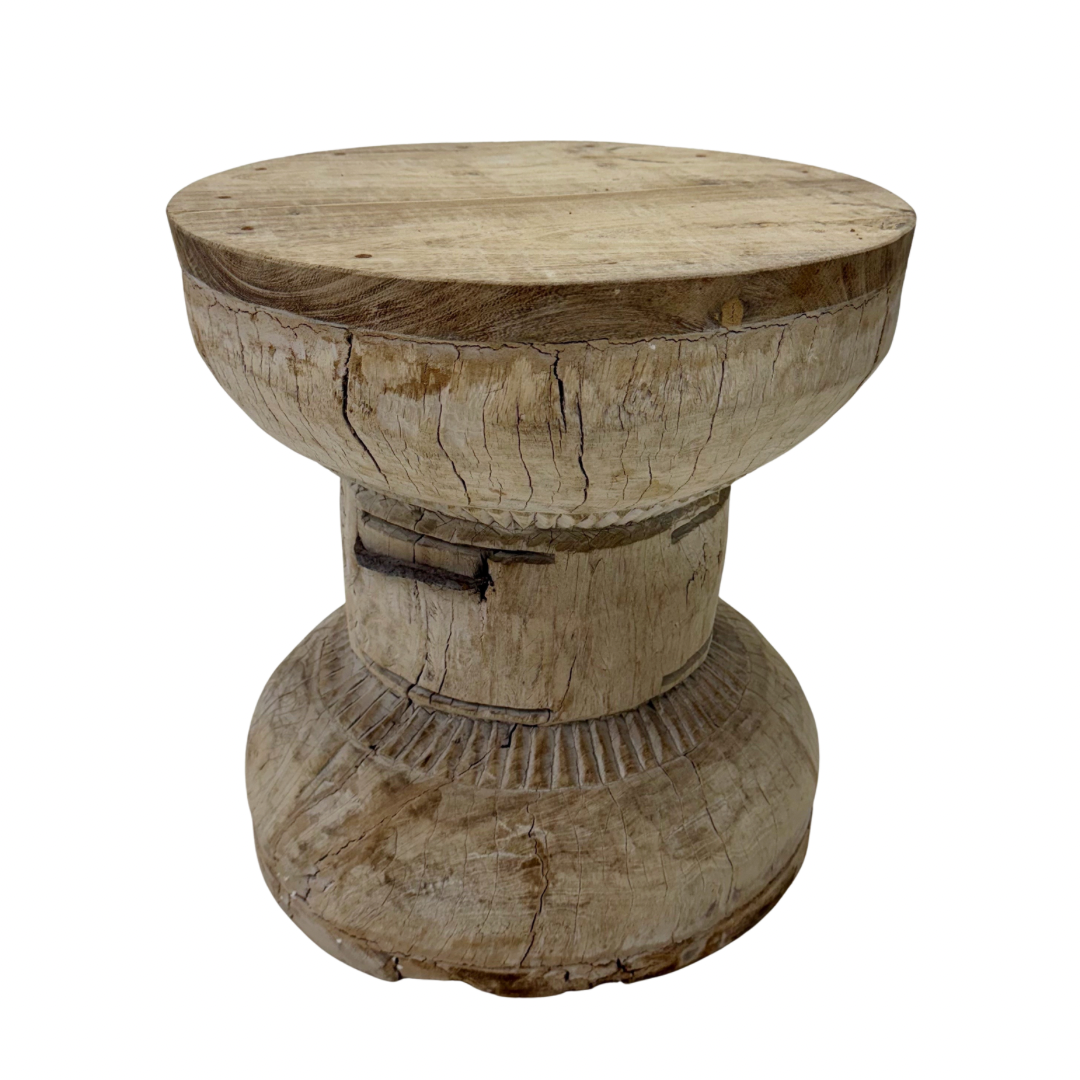 'Leela' Vintage Indian Ukhali Stool