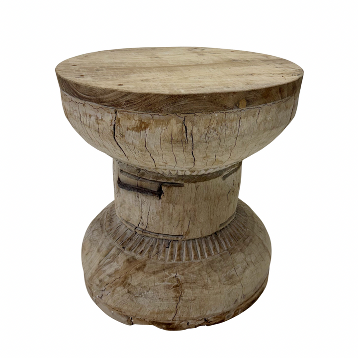 'Leela' Vintage Indian Ukhali Stool