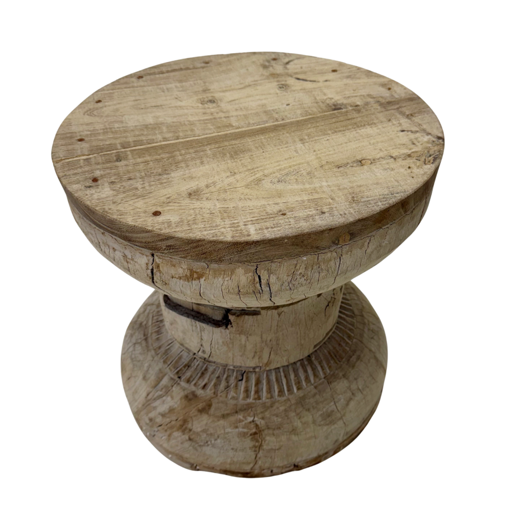 'Leela' Vintage Indian Ukhali Stool