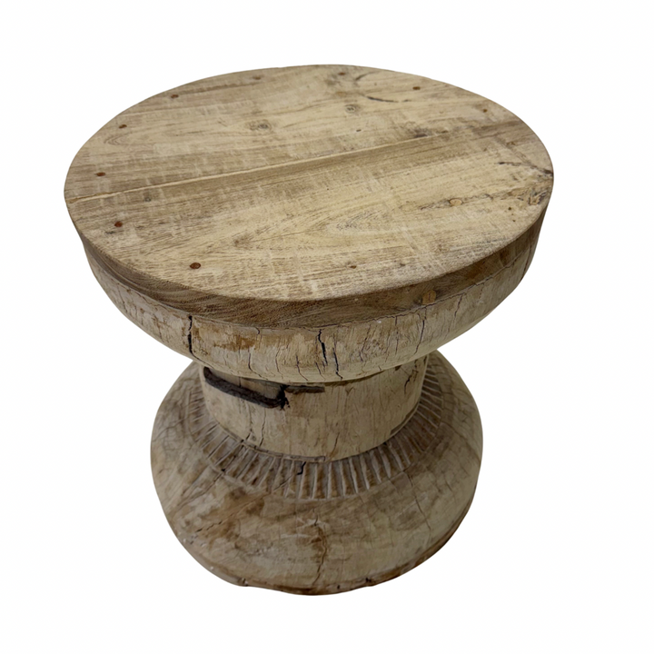'Leela' Vintage Indian Ukhali Stool