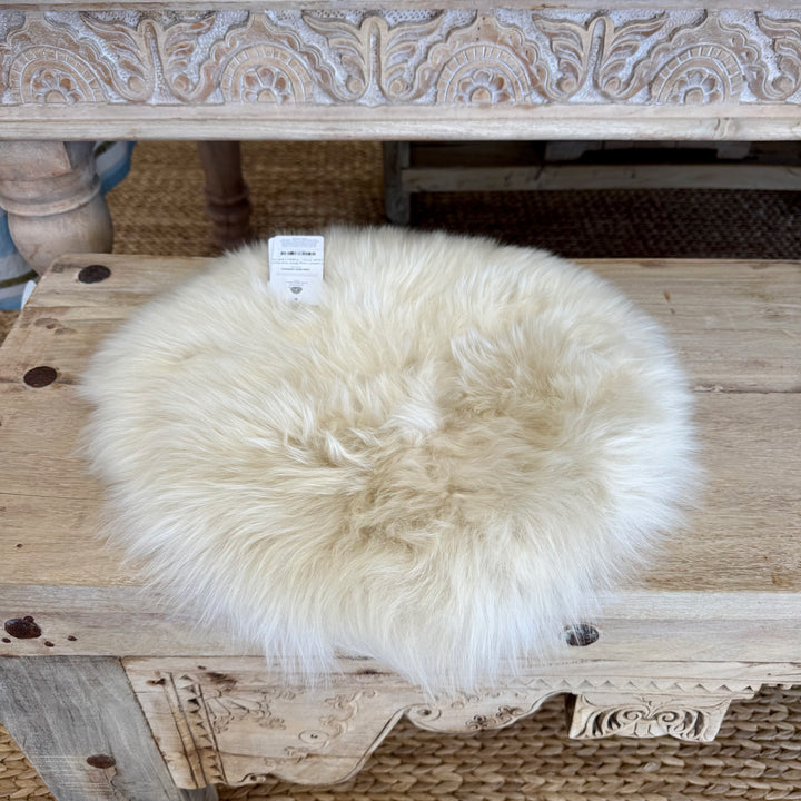Cushion Long Wool Circle Seat Pad 37cm - Frappe