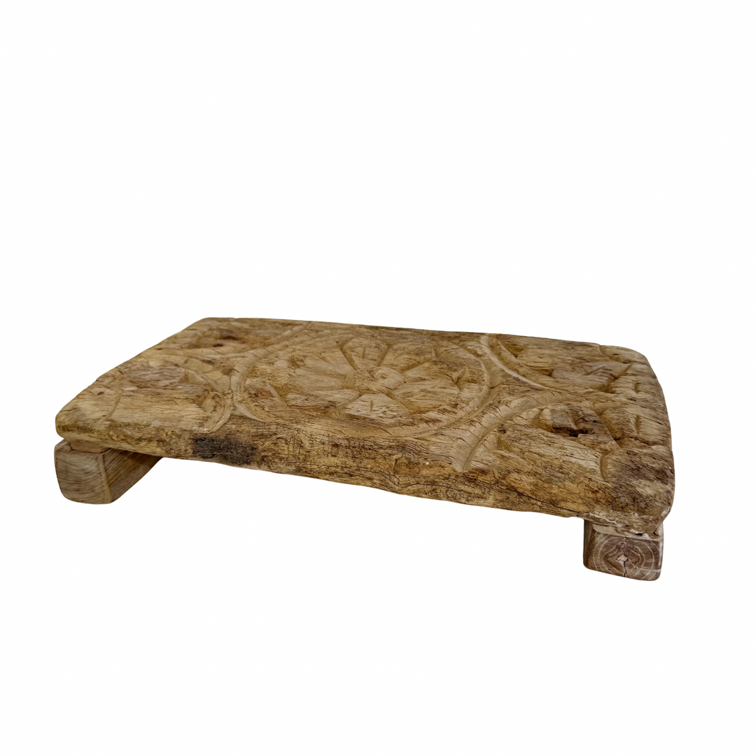 Vintage Indian Hand-Carved Bajot Board #12