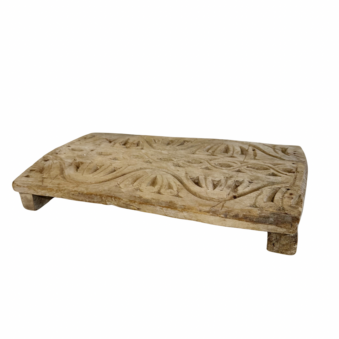 Vintage Indian Hand-Carved Bajot Board #14