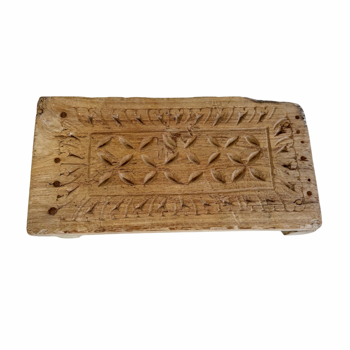 Vintage Indian Hand-Carved Bajot Board #16