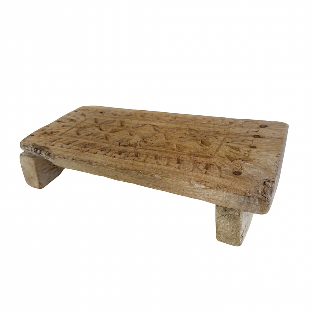 Vintage Indian Hand-Carved Bajot Board #16