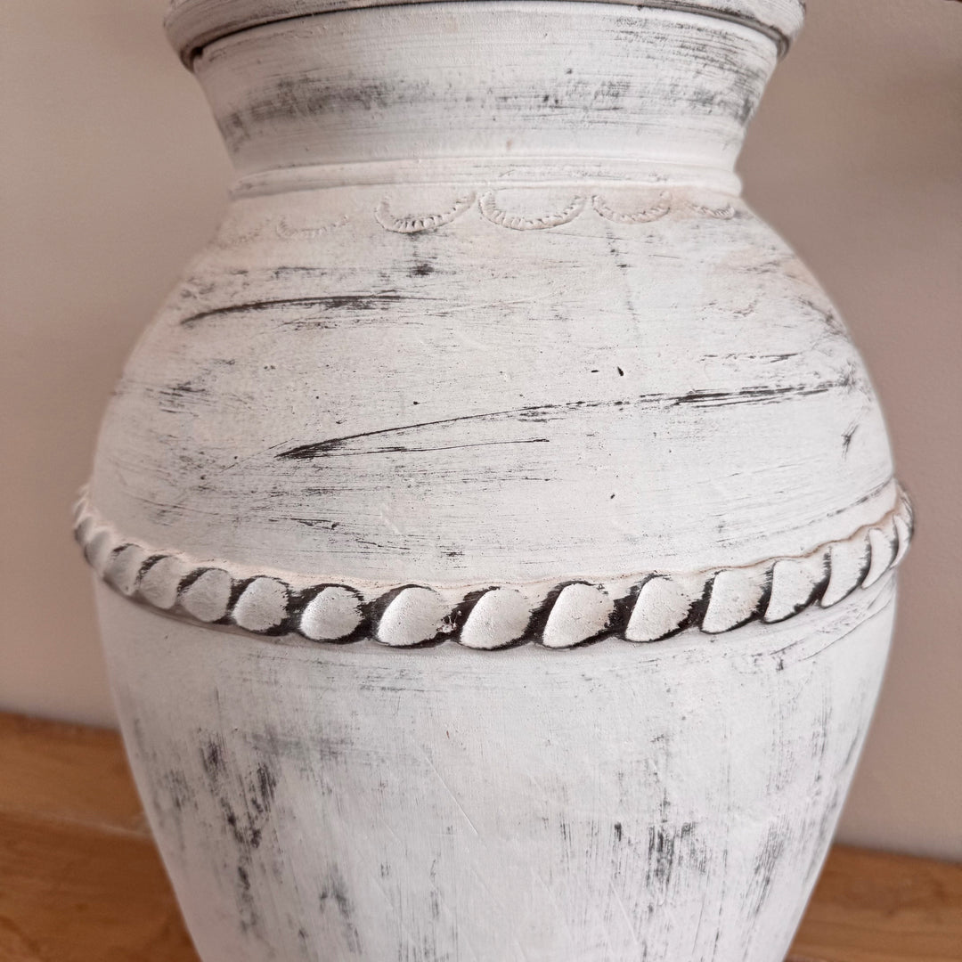 'Tova' Clay Vase - Whitewash