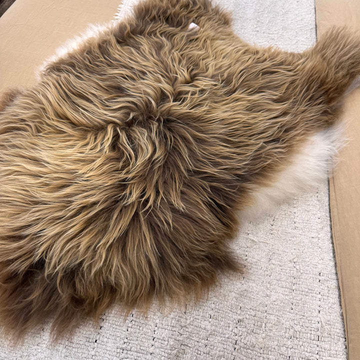 Rug Long Wool Ice Natural Rusty Brown 100cm #2