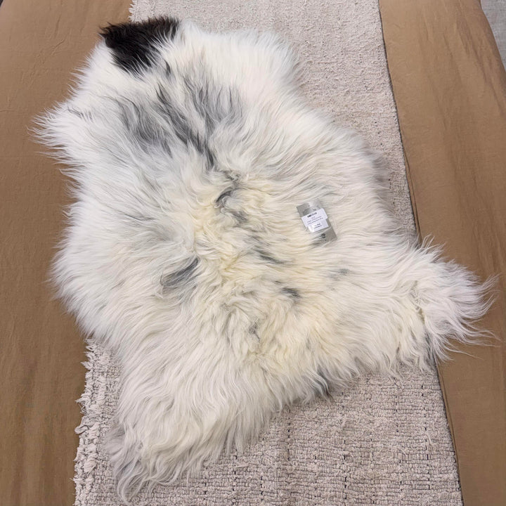 Rug Long Wool Lhasa Natural Black 100cm