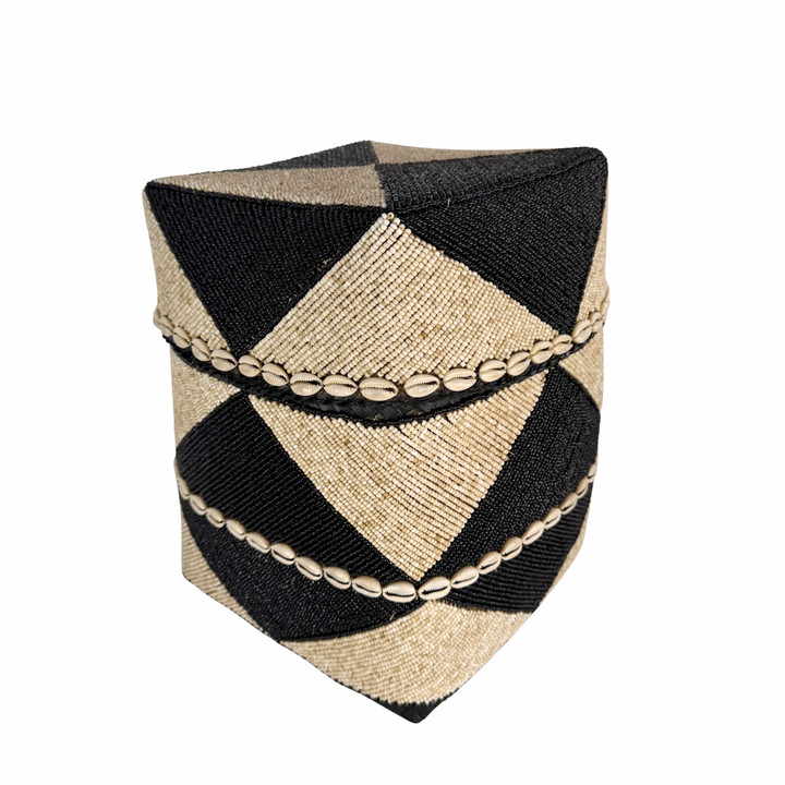 Nala Beaded Shell Box - Black/Sand