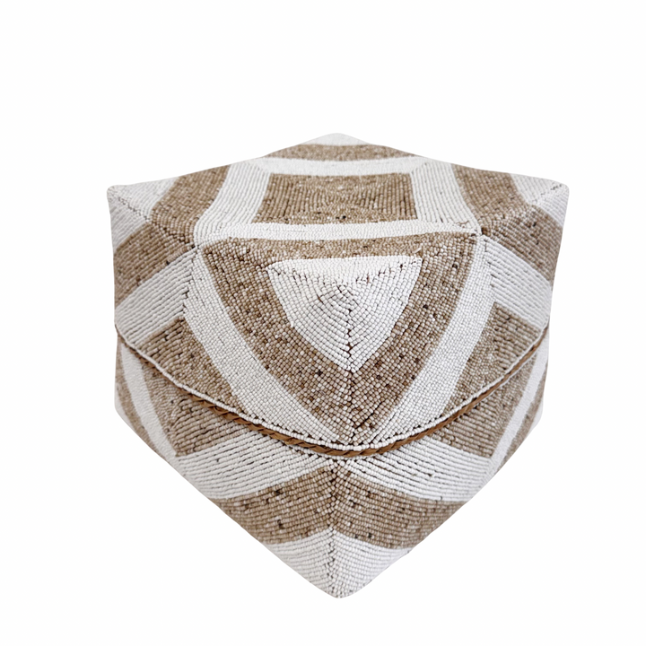Suki Beaded Box - White/Sand