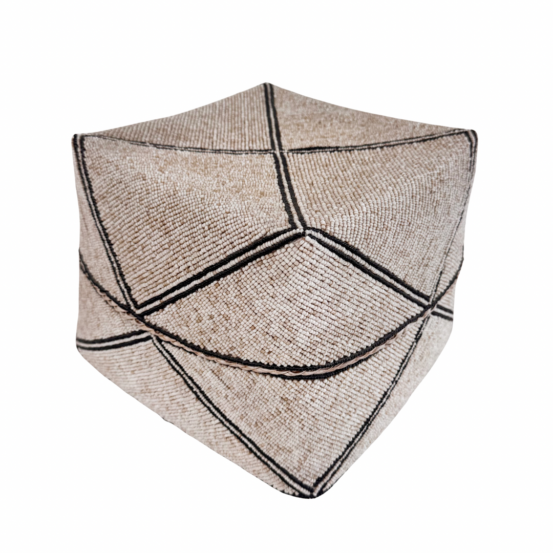 Mara Beaded Box - Sand/Black