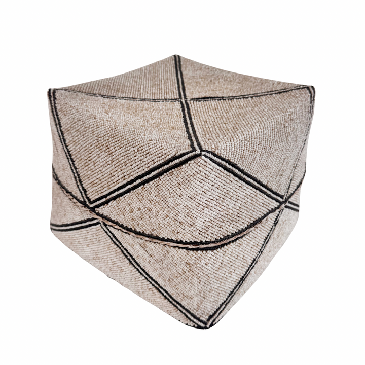 Mara Beaded Box - Sand/Black