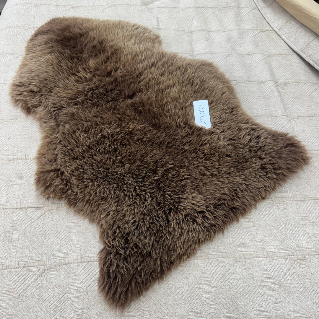 Rug Long Wool New Zealand 90cm - Natural Brown #1