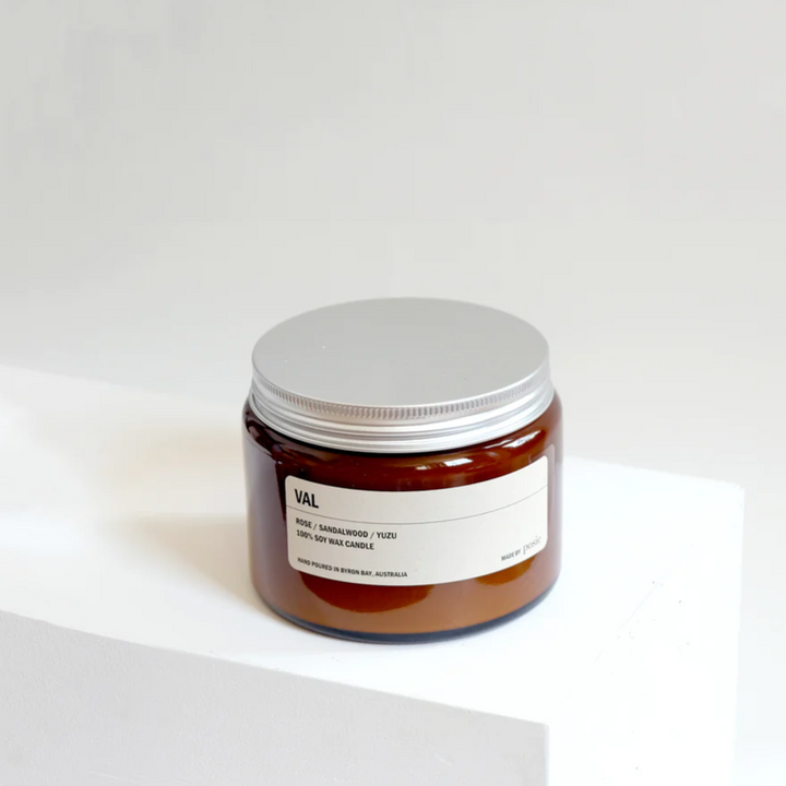 VAL: Rose / Sandalwood / Yuzu Large Amber Candle 500g