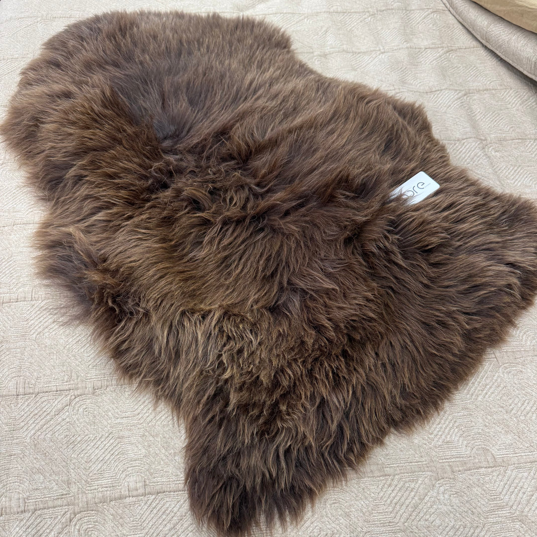 Rug Long Wool New Zealand 90cm - Natural Brown #3