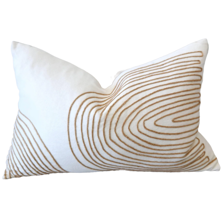 Pisa Cushion Linen with Jute Embroidery 40x60cm