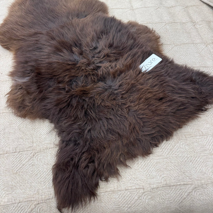 Rug Long Wool New Zealand 90cm - Natural Brown #2