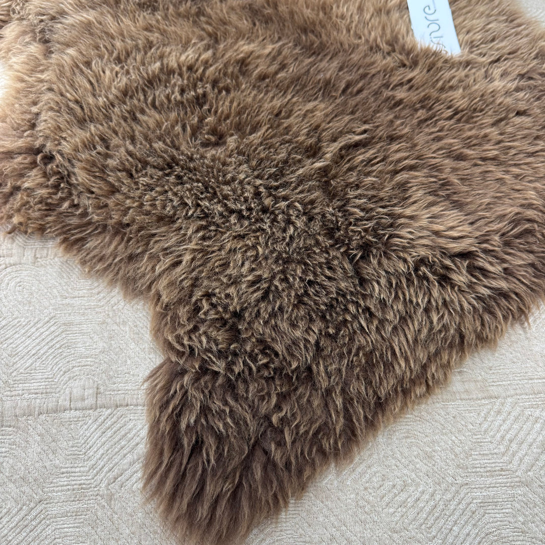 Rug Long Wool New Zealand 90cm - Natural Brown #1