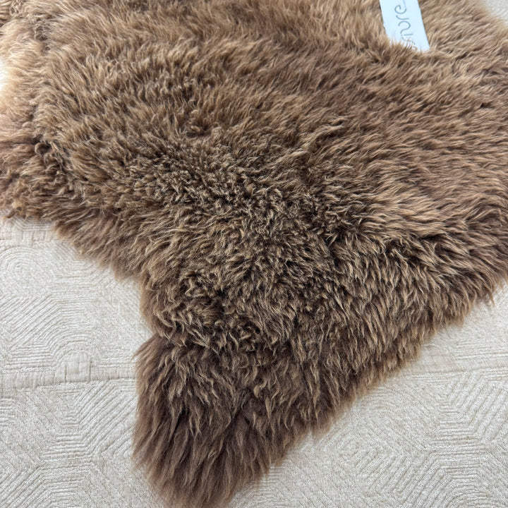 Rug Long Wool New Zealand 90cm - Natural Brown #1