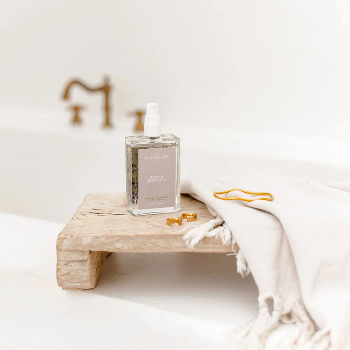 Bath & Body Oil - Lavender, Sandalwood & Blue Cypress - Hutwoods